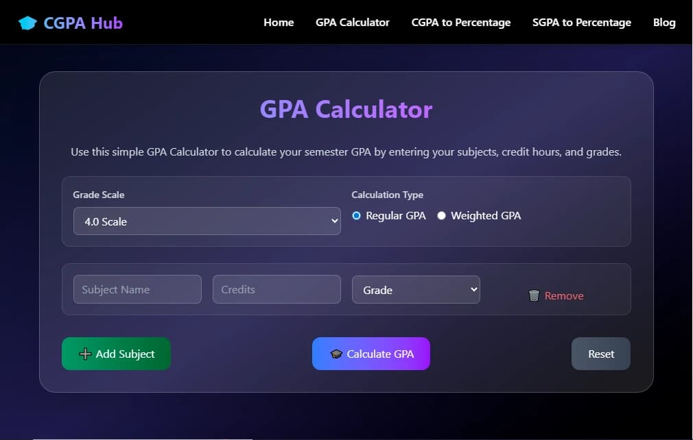 How to use GPA Calculator