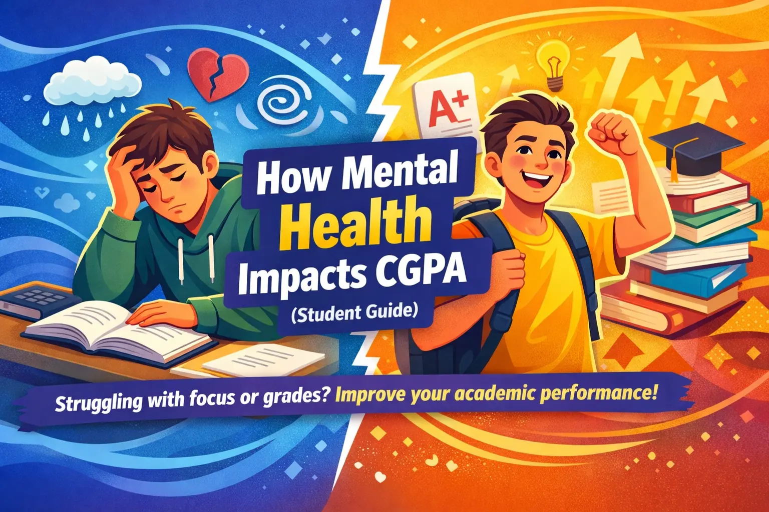 Mental Health and Academic Performance Illustration